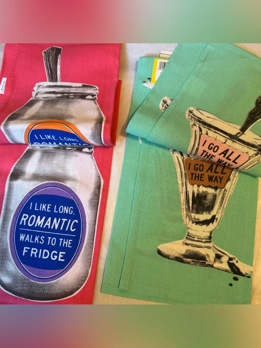 2 NWT Blue Q Dish Towels Fun Funny Cute